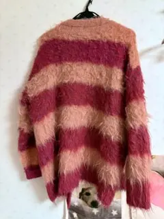 forksy.モンスターシャギーニットルーズVネックカーディガンモフモフニット