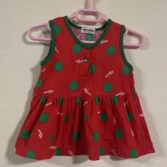 ミキハウス　ワンピース　80サイズ レトロ　赤　水玉　チュニック