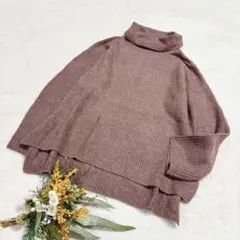 【ジーユー】GU ボクシータートルネックセーター(長袖) ブラウン M