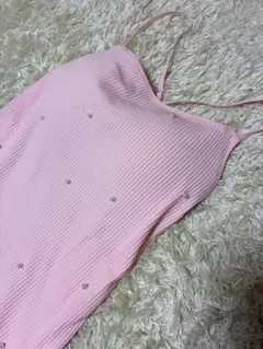 パール付き カップ付キャミソール ピンクのサムネイル