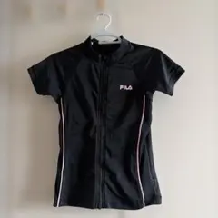 FILA ラッシュガード 半袖 ブラック ピンク