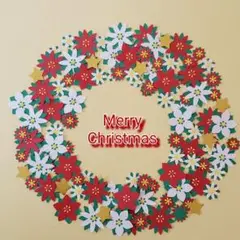 クラフトパンチ　クリスマス　ポインセチア　ハンドメイド
