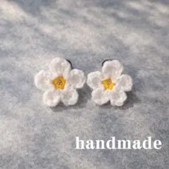 【2個セット】 キッズ・ベビーヘアゴム 花モチーフ ホワイト