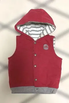 Petit Bateau リバーシブル ベスト フード付き