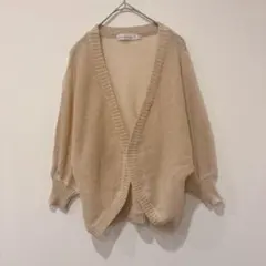 クチュールブローチ ニット カーディガン ラメ ベージュ 38 M相当 羽織り