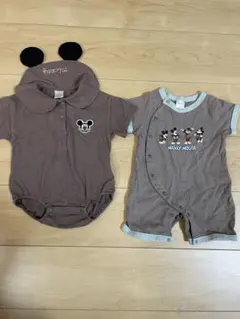 最終値下げ！フタフタ ミッキー半袖ロンパース 2枚セット 70サイズ