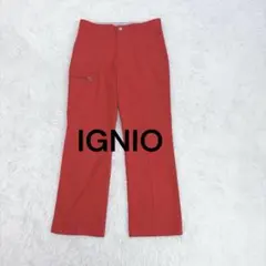 イグニオ◇IGNIO センタープレスチノパン L レッド ストレート ストレッチのサムネイル