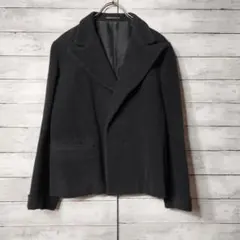 極美品 ケミット シルク100% ダブルジャケット 48 黒 アンコン 春夏 絹 