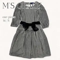 美品 M'S GRACY ギンガムチェック フリル ワンピース 40 - メルカリ