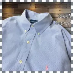 ラルフローレン ポニー刺繍クラシックフィット チェックBD長袖ドレスシャツL