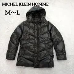 ミッシェルクランオム　ダウンジャケット　メンズ　黒　M　着脱フード　5606