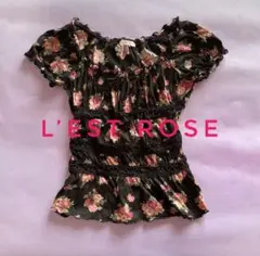 L’EST ROSE トップス　半袖チュニック　バラ　薔薇　リボン
