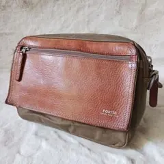 希少　PORTER フィールド　ハンドバッグ　レザー　キャンバス　カーキ