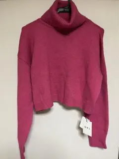 GRL タートルネック クロップドニット M ピンク