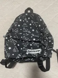 アウトドアプロダクツ　黒色　飛行機と星柄リュック