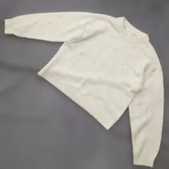 b3414 H&M【XS】パール装飾 ニットセーター