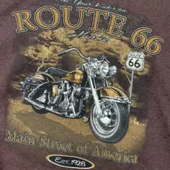 【GILDAN】1926ROUTE66　バイク　ビッググラフィックＴシャツ