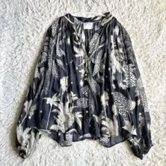 新品タグなし◯forte_forte コットンシルク ブラウス ブラックのサムネイル