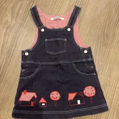 familiar デニムジャンバースカート 80