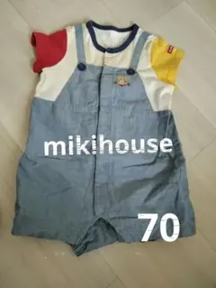 ミキハウス デニムオーバーオール カラフル
