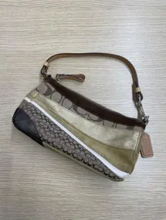 【COACH】クラッチバッグ ベージュ/ブラウン/ブラック『美品』