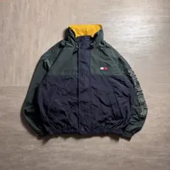 【90's】トミーヒルフィガー　フード付きナイロンジャケット　Mサイズ