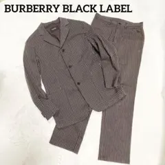 バーバリーブラックベーベル　セットアップスーツ　ブラウン　Mサイズ ストライプ