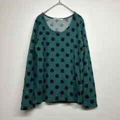 ザンパ　ドット柄　ソフトニット　薄手　長袖カットソー　水玉模様　プルオーバー