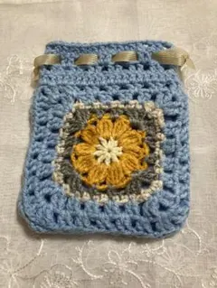 値下げ　巾着　裏地つき　かぎ針編み