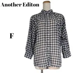 Another Editon チェック柄 長袖シャツ F　ブラック　ホワイト