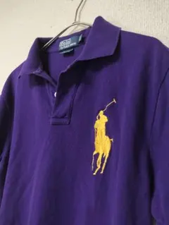 【美品・金糸ビッグポニー】POLO RALPH LAUREN ポロシャツ 紫 L