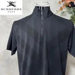 新品✨バーバリーゴルフ　メンズ半袖ハーフジップ　ポロシャツ　ブラック
