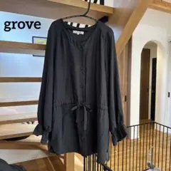 grove ウエストドロスト 長袖ブラウス Lのサムネイル