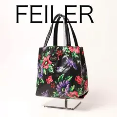 H332-19◾️フェイラー　花柄ビニールハンドバッグ　トートバッグのサムネイル