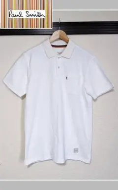 【Paul Smith】半袖ポロシャツ/無地/ホワイト/胸ポケット/ロゴ/新品のサムネイル