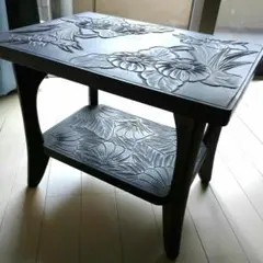 木製花台 盆栽台 飾り台 2段テーブル フラワースタンド アンティーク