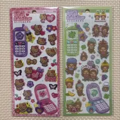 平成はっぴーフォン　日焼けキティ　もんちっちシール