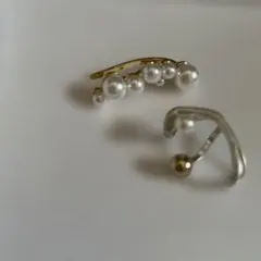 パールイヤーカフ ゴールド シルバー　2個セット