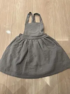 未使用｜子ども用 ジャンパースカート グレー ナチュラル Sサイズ