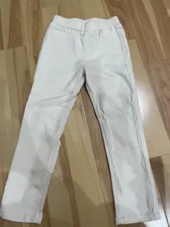 ホワイト 裏起毛◎長ズボン 120キッズ