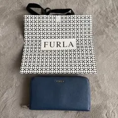 FURLA ネイビー ブルー　長財布