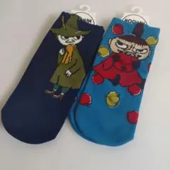 ムーミン ソックス 2足セット スナフキン リトルミイ　くつ下　くるぶしのサムネイル