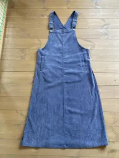 Samansa MOS2 blue コーデュロイ　ジャンパースカート