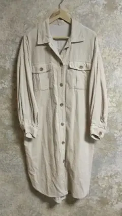 C2 february コーデュロイ　ロングシャツワンピース