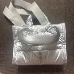 GUパフミニショルダーシルバー バッグ