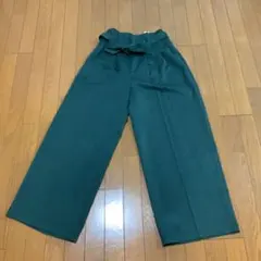 ワイドパンツ 濃緑