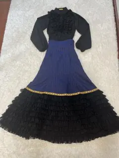 フラメンコ衣装 ハンドメイド グリーンのファルダ - メルカリ