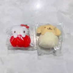 【未開封】サンリオ 野菜おくるみチャーム+フルーツ大福マスコット　計3個セット