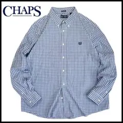 XXL/古着 CHAPS チャップス 長袖シャツ ボタンダウン チェックロゴ刺繍のサムネイル