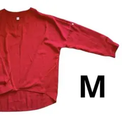 韓国ブランド　レッド 長袖 Tシャツ Mサイズ